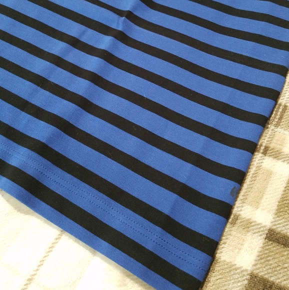 LOFT stretch pencil skirt blue black stripe XS - Picture 3 of 8